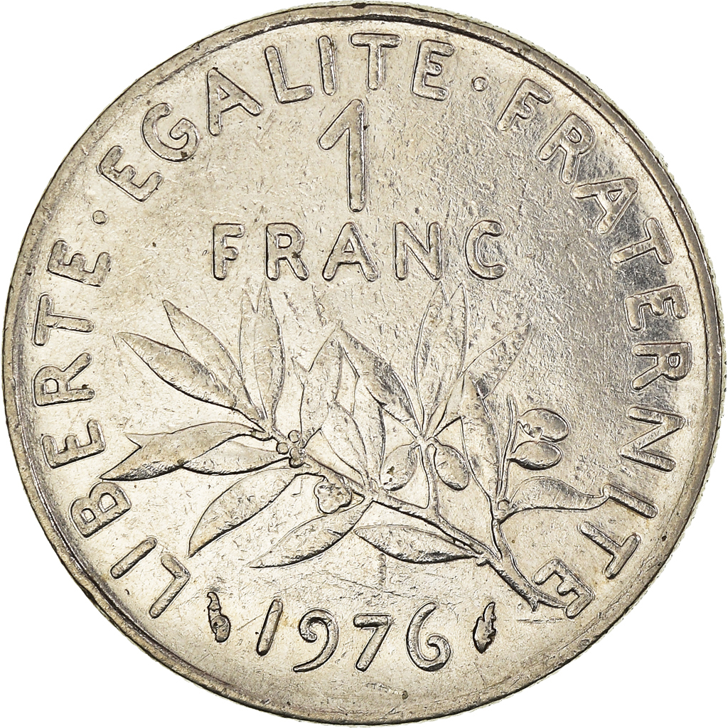 Moneda, Francia, Franc, 1976