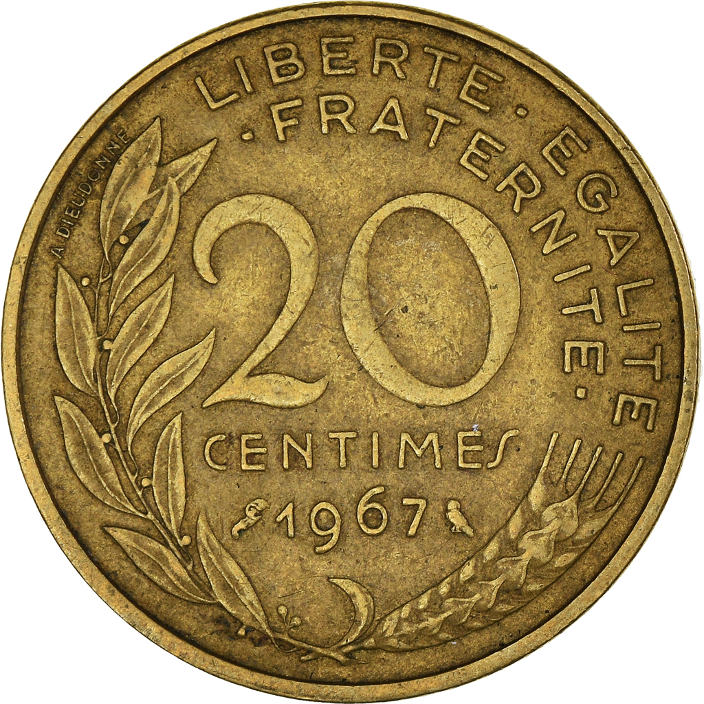 Moneda, Francia, 20 Centimes, 1967