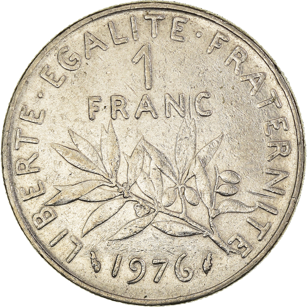 Moneda, Francia, Franc, 1976