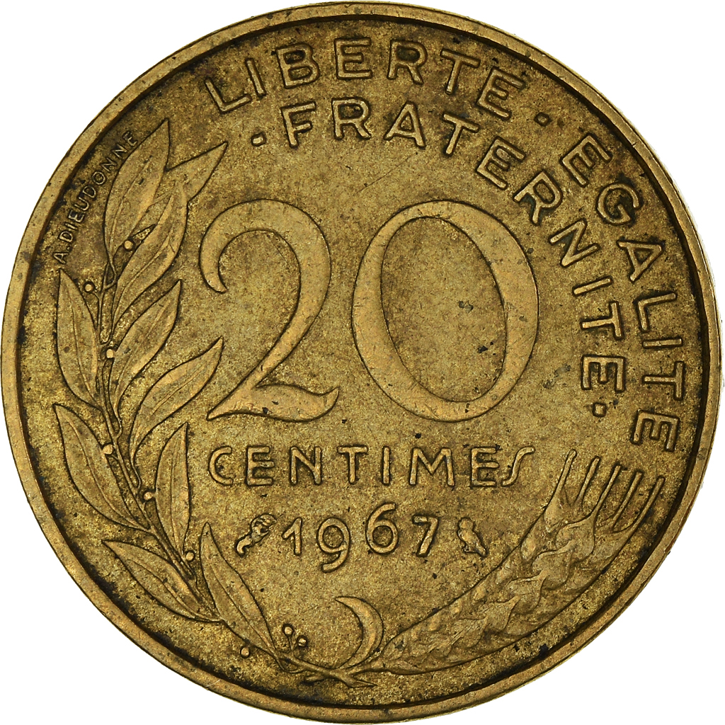Moneda, Francia, 20 Centimes, 1967