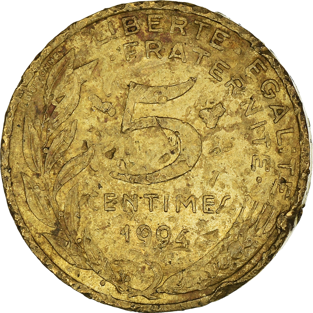 Moneda, Francia, 5 Centimes, 1994