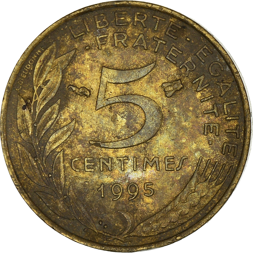 Moneda, Francia, 5 Centimes, 1995