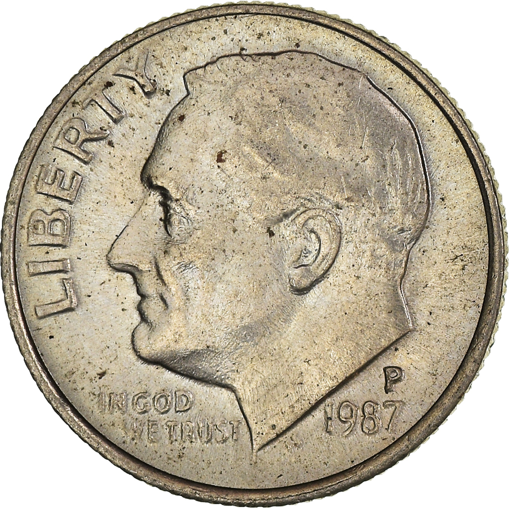 Moneda, Estados Unidos, Dime, 1987