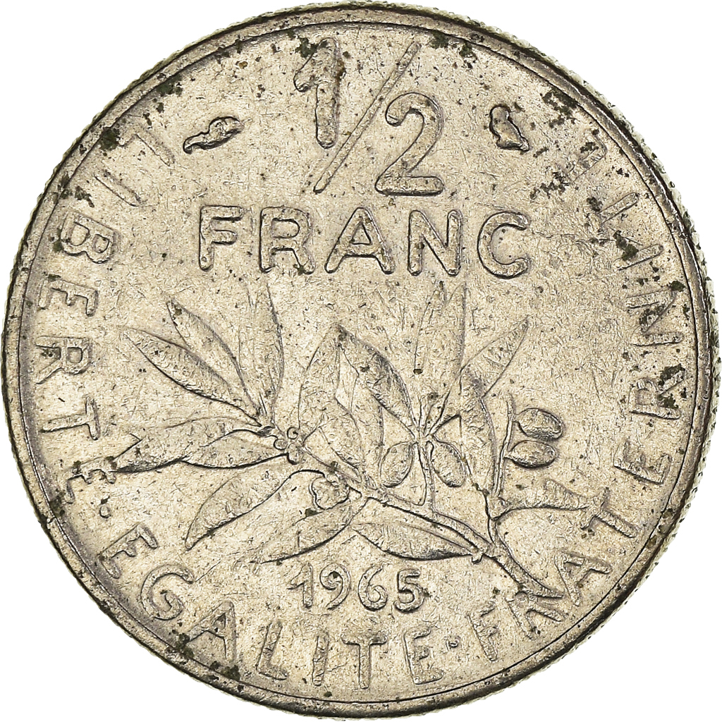 Moneda, Francia, 1/2 Franc, 1965