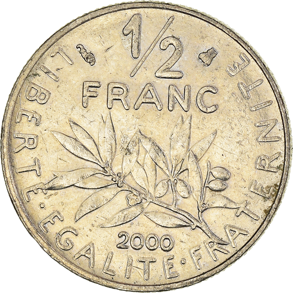 Moneda, Francia, 1/2 Franc, 2000