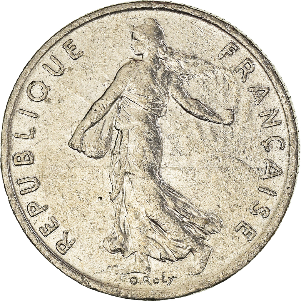 Moneda, Francia, 1/2 Franc, 1976
