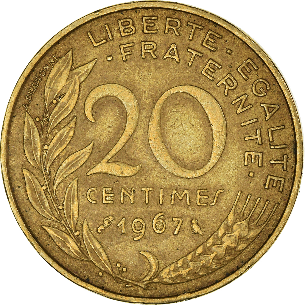 Moneda, Francia, 20 Centimes, 1967