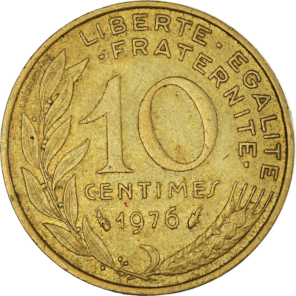 Moneda, Francia, 10 Centimes, 1976