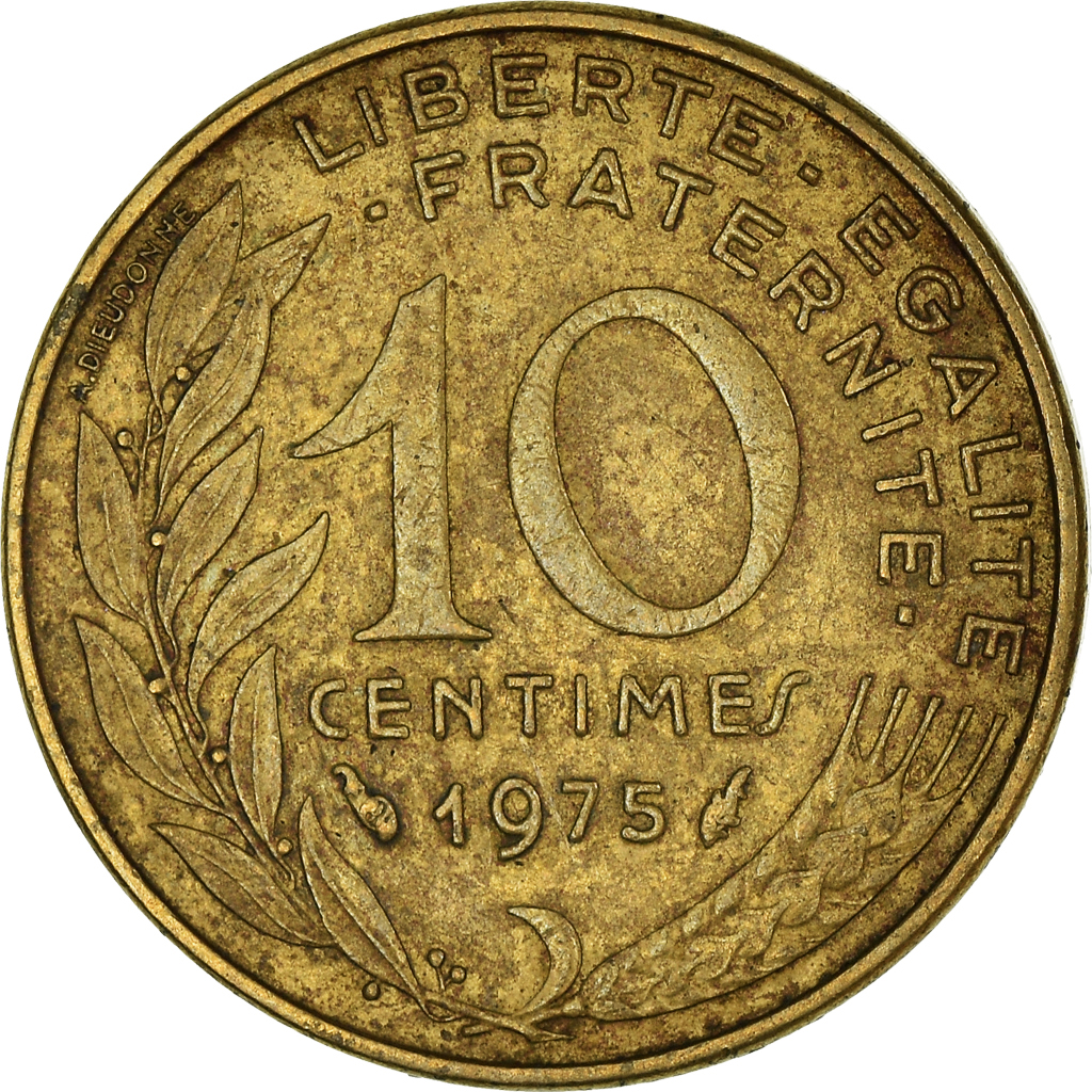 Moneda, Francia, 10 Centimes, 1975