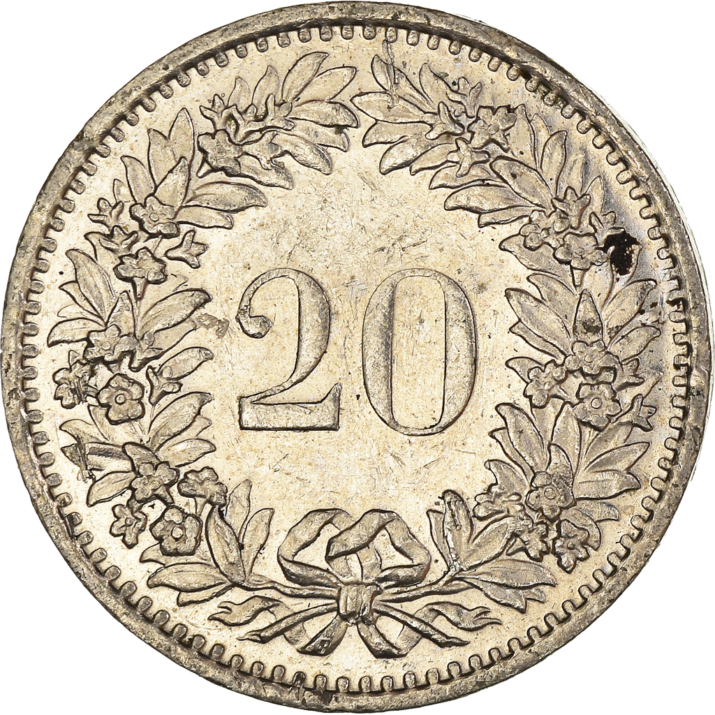 Moneda, Suiza, 20 Rappen, 1981