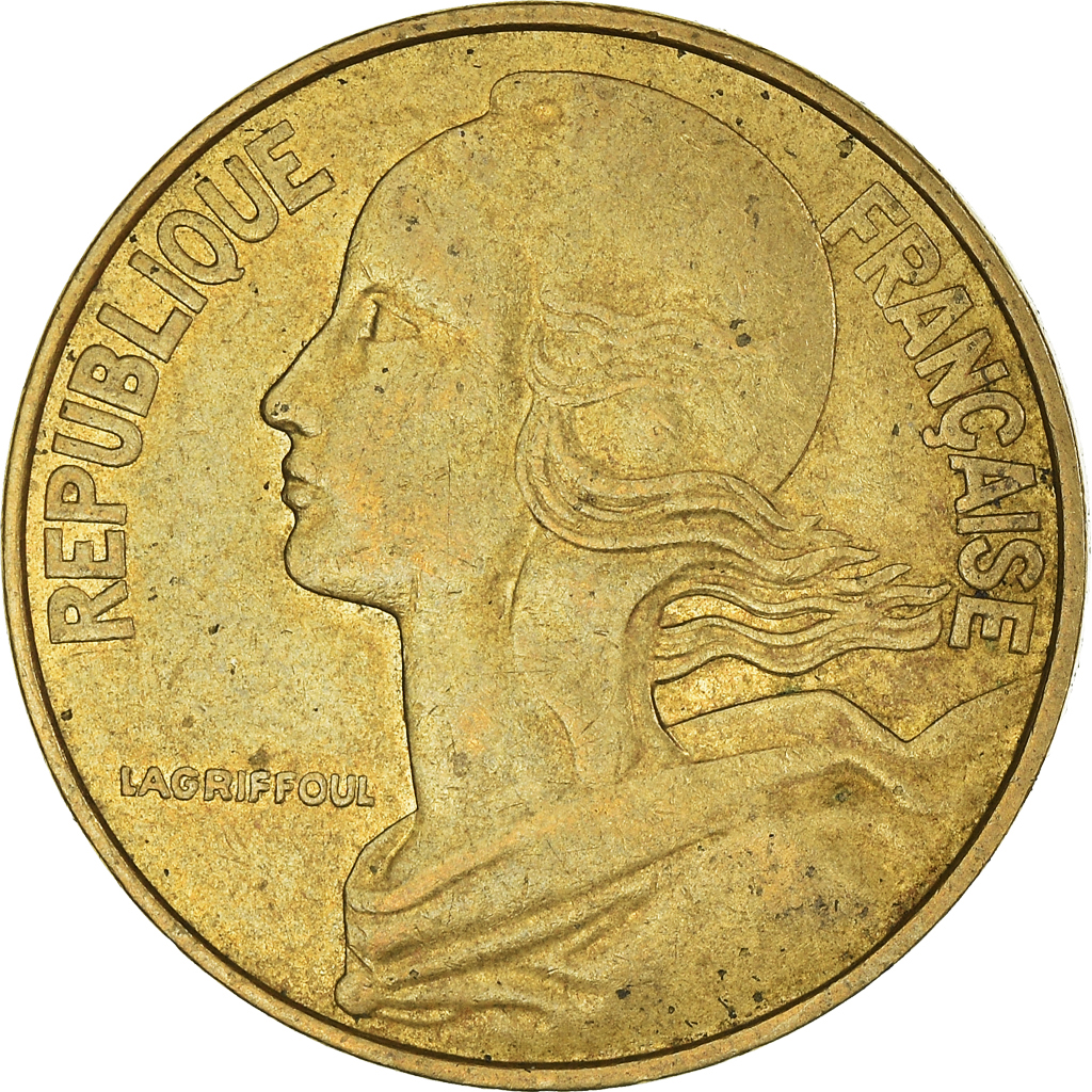 Moneda, Francia, 20 Centimes, 1977