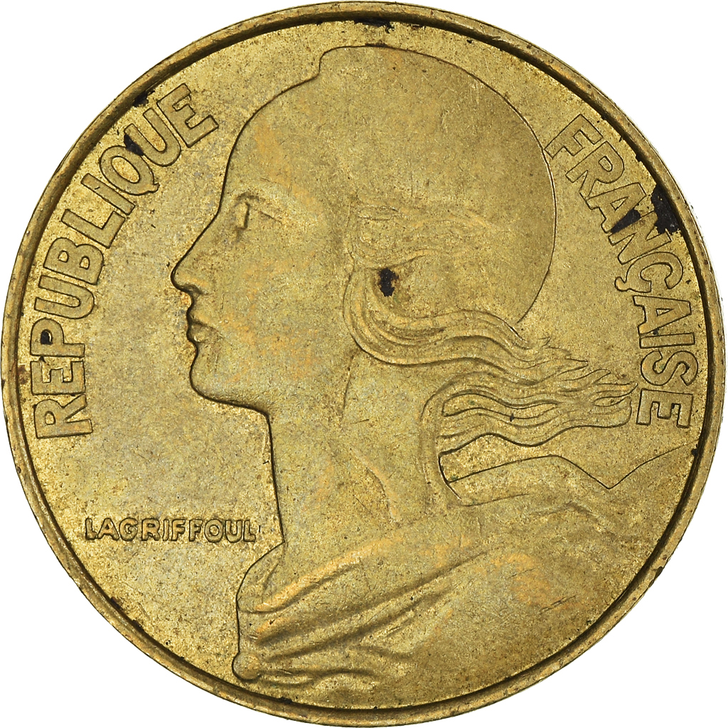 Moneda, Francia, 20 Centimes, 1988