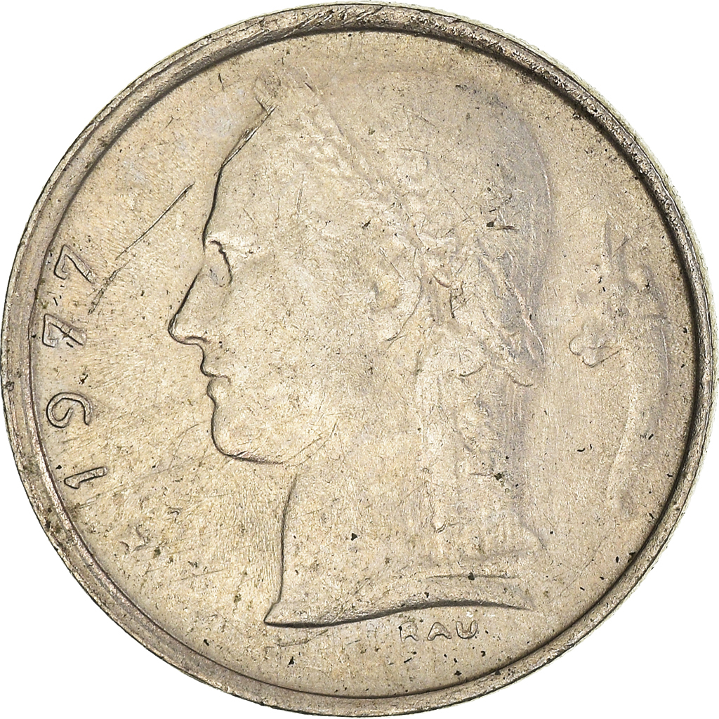 Moneda, Bélgica, Franc, 1977