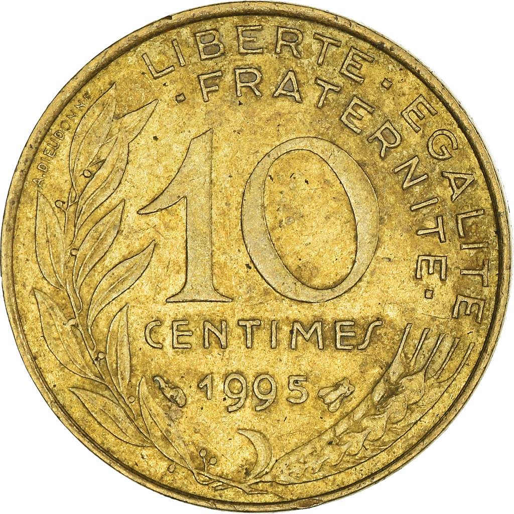 Moneda, Francia, 10 Centimes, 1995