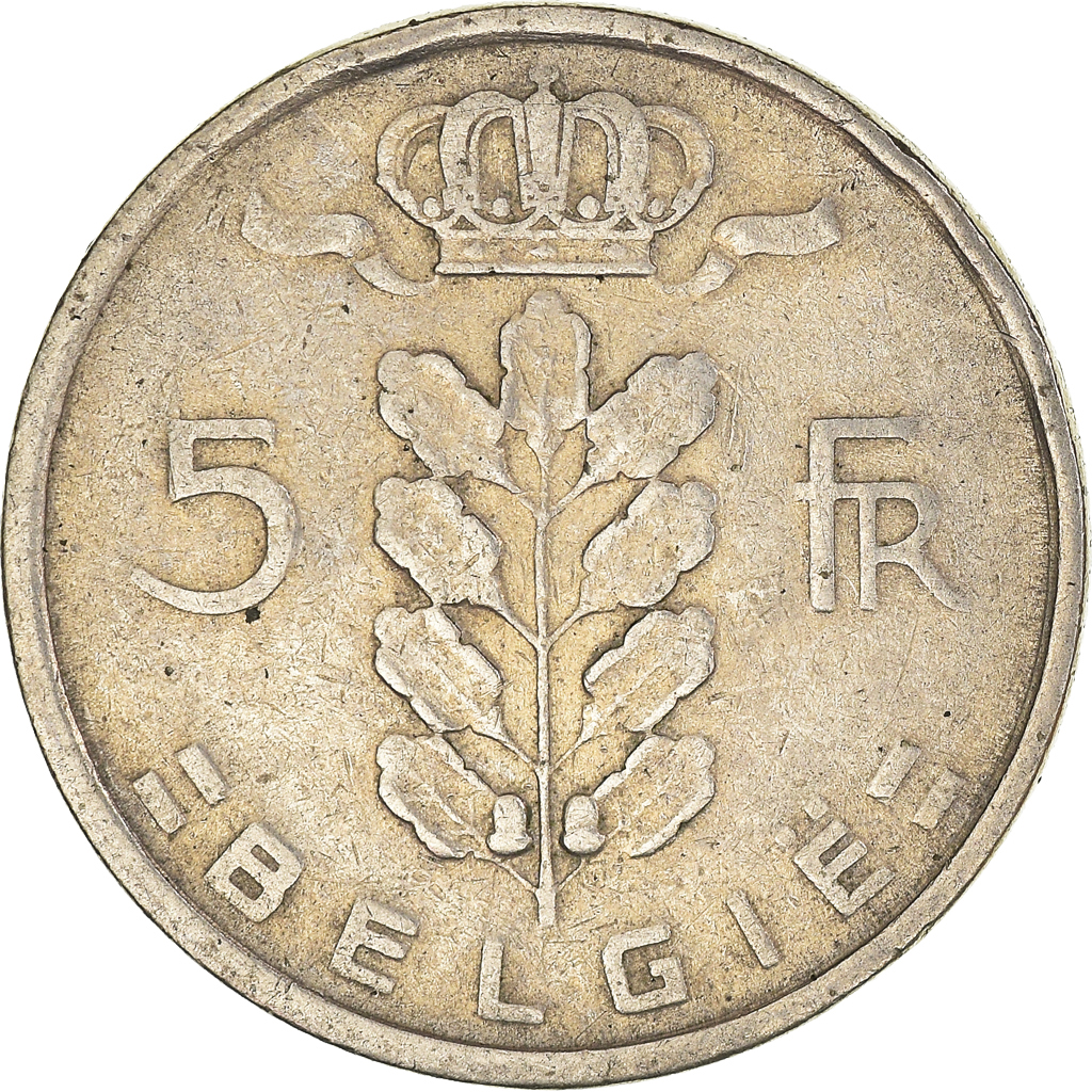 Moneda, Bélgica, 5 Francs, 5 Frank, 1949