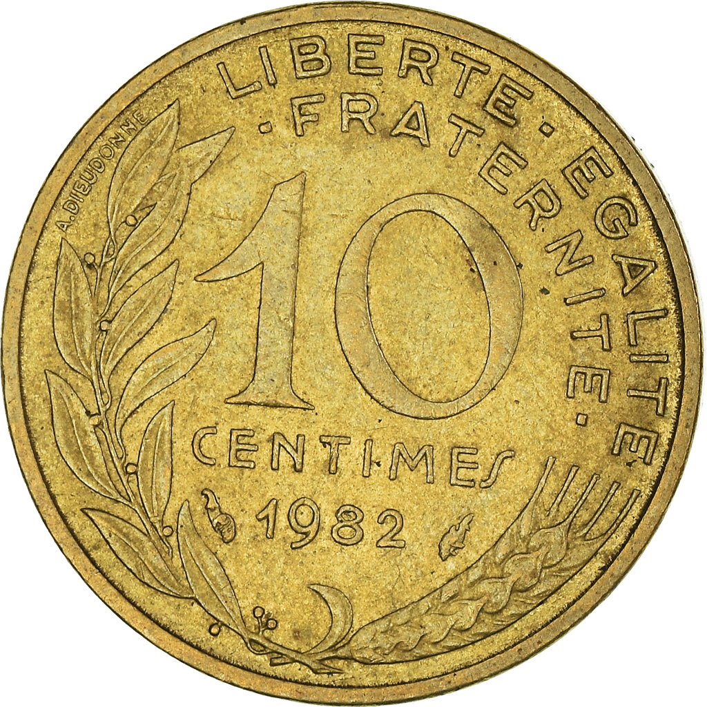 Moneda, Francia, 10 Centimes, 1982
