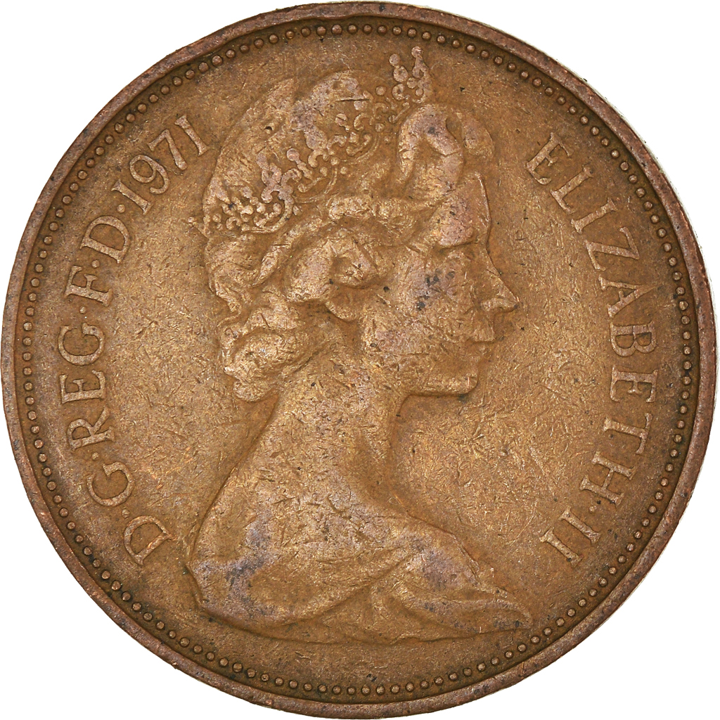 Moneda, Gran Bretaña, 2 New Pence, 1971