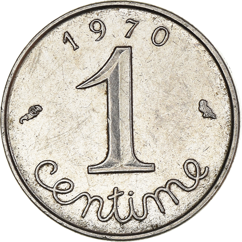 Moneda, Francia, Centime, 1970