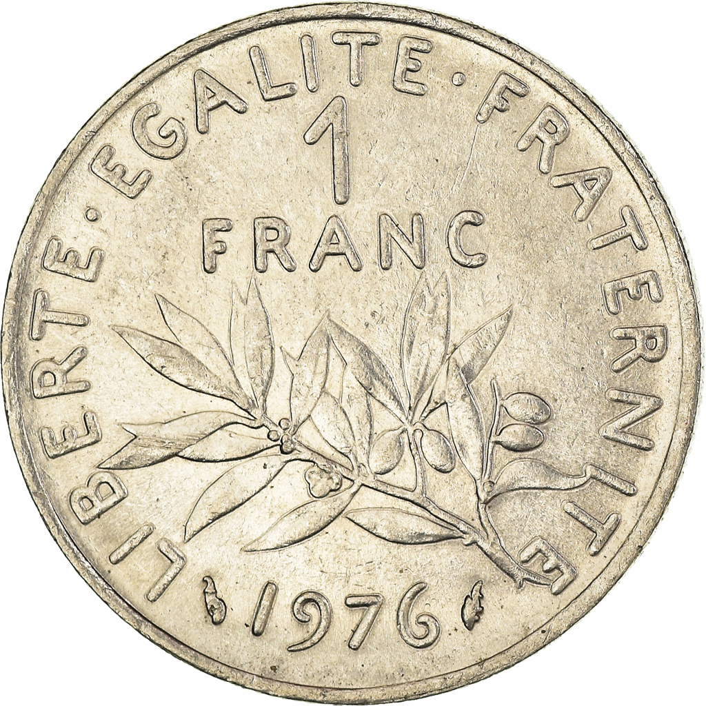 Moneda, Francia, Franc, 1976