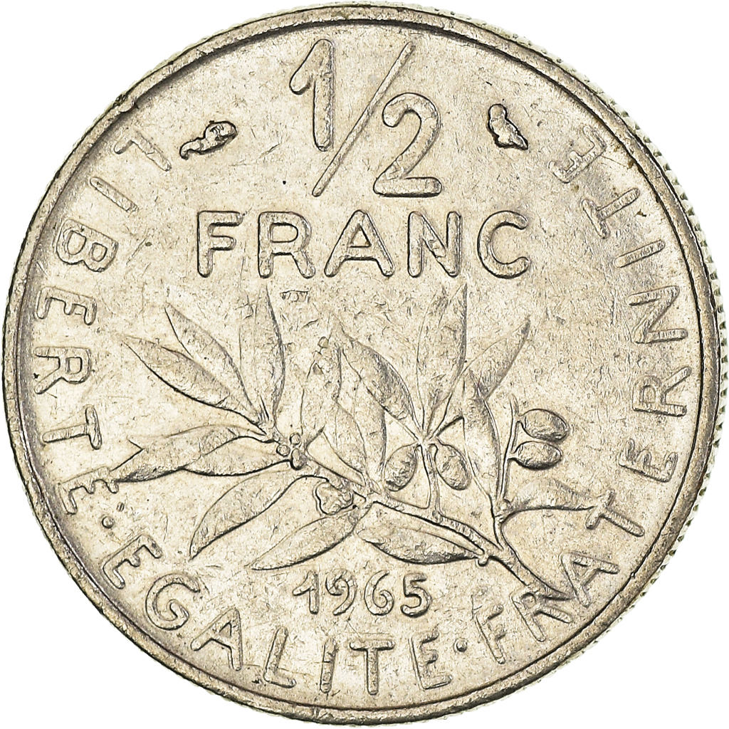 Moneda, Francia, 1/2 Franc, 1965