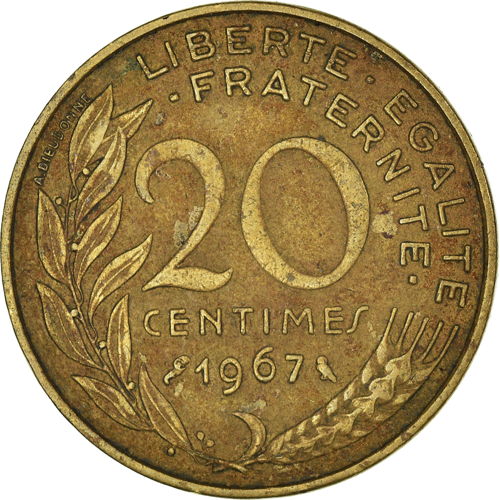 Moneda, Francia, 20 Centimes, 1967