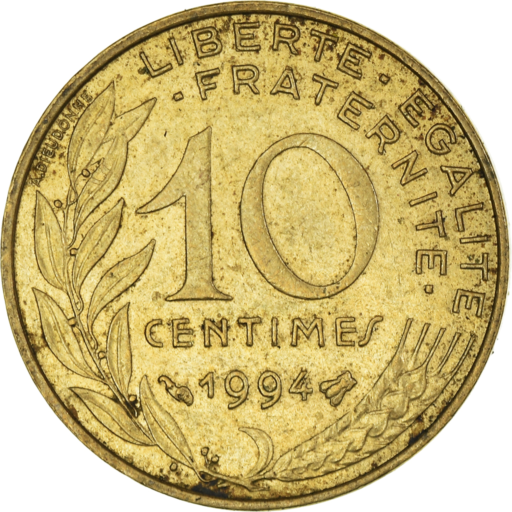 Moneda, Francia, 10 Centimes, 1994