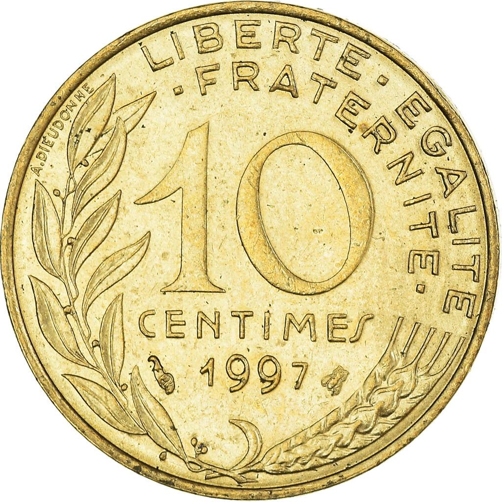 Moneda, Francia, 10 Centimes, 1997