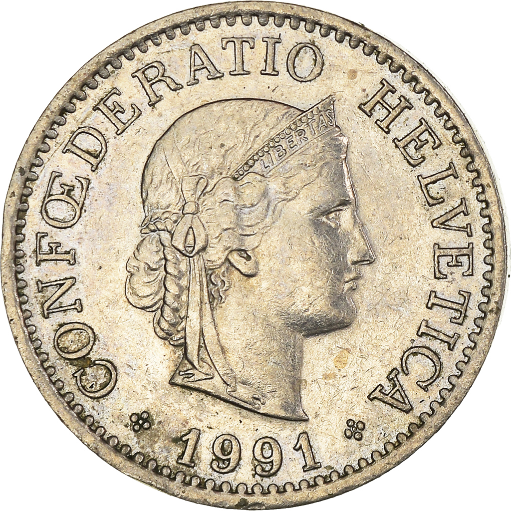 Moneda, Suiza, 10 Rappen, 1991