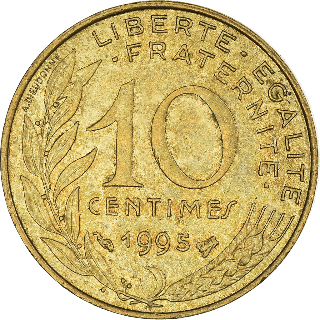 Moneda, Francia, 10 Centimes, 1995