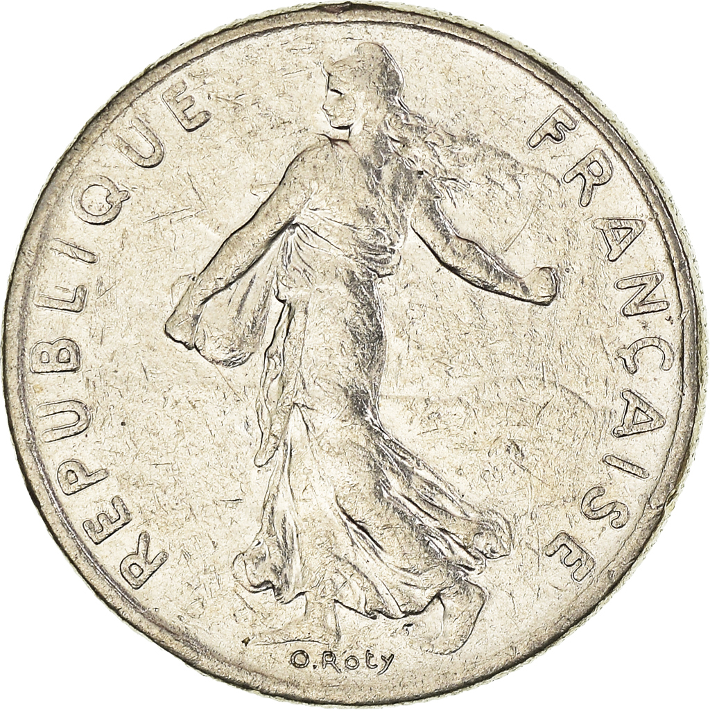Moneda, Francia, 1/2 Franc, 1977