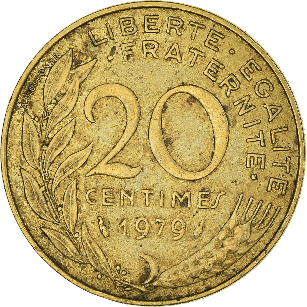 Moneda, Francia, 20 Centimes, 1979