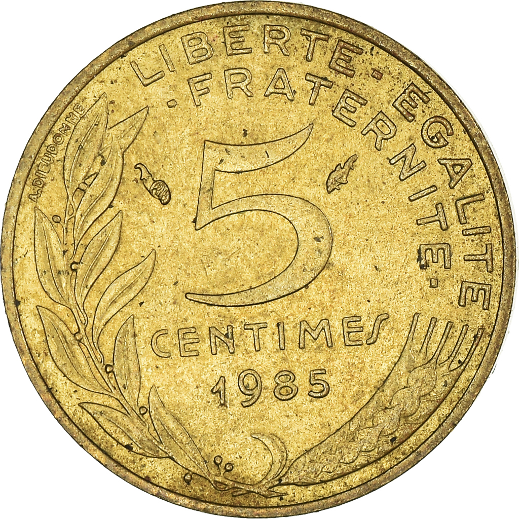 Moneda, Francia, 5 Centimes, 1985