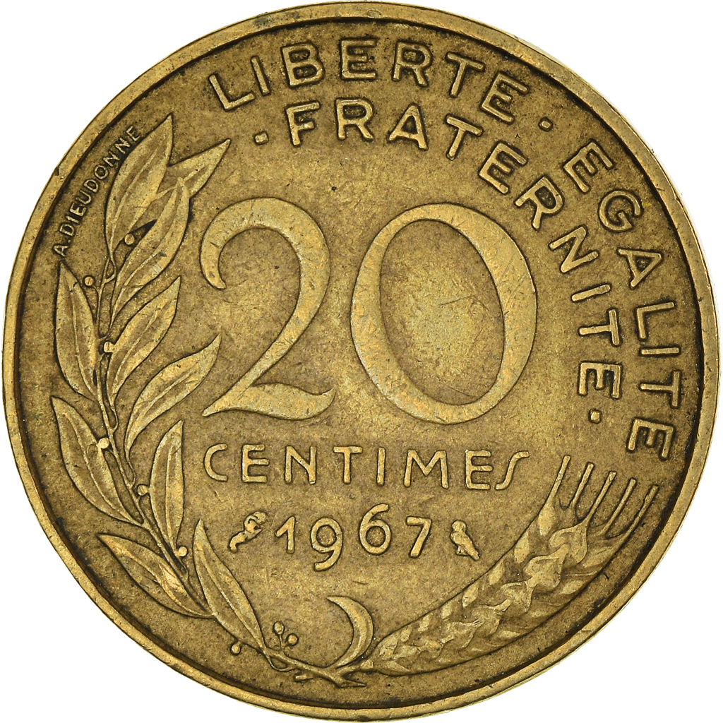 Moneda, Francia, 20 Centimes, 1967