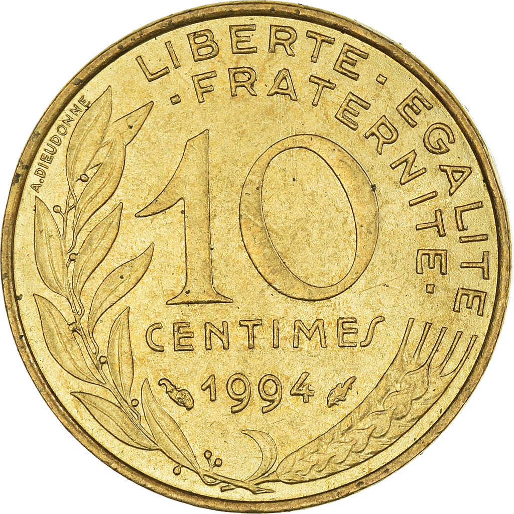 Moneda, Francia, 10 Centimes, 1994