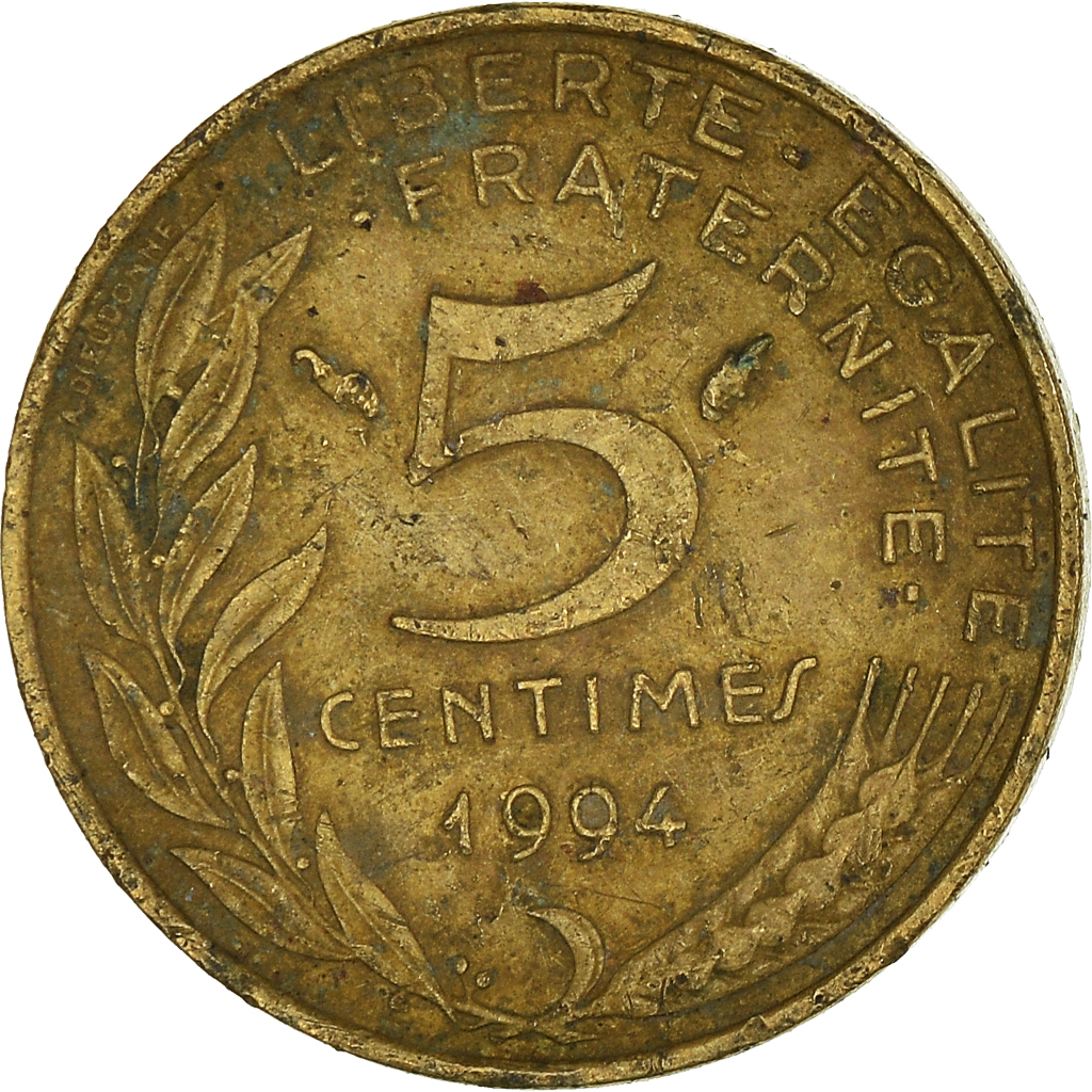 Moneda, Francia, 5 Centimes, 1994