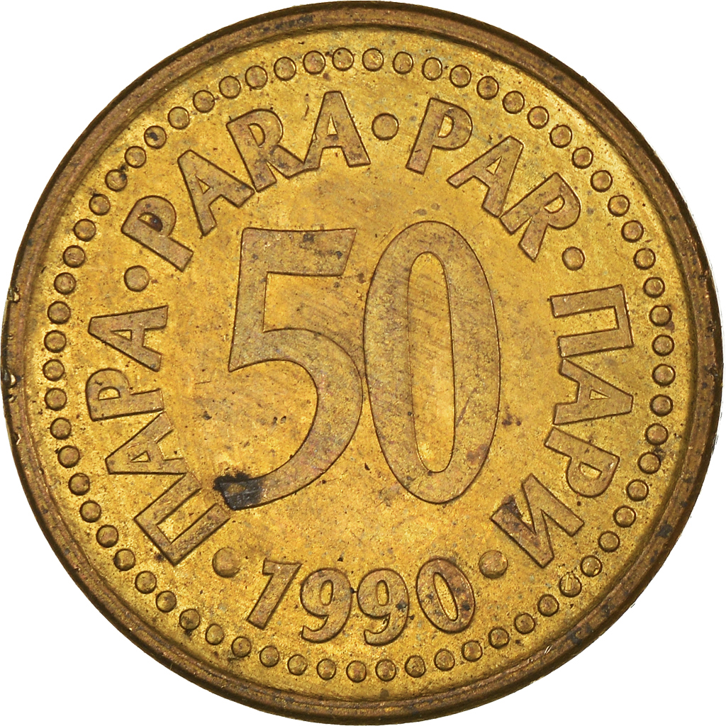 Moneda, Yugoslavia, 50 Para, 1990