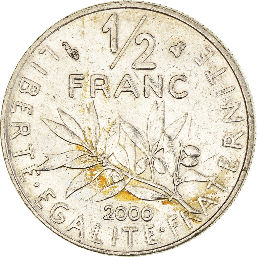 Moneda, Francia, 1/2 Franc, 2000