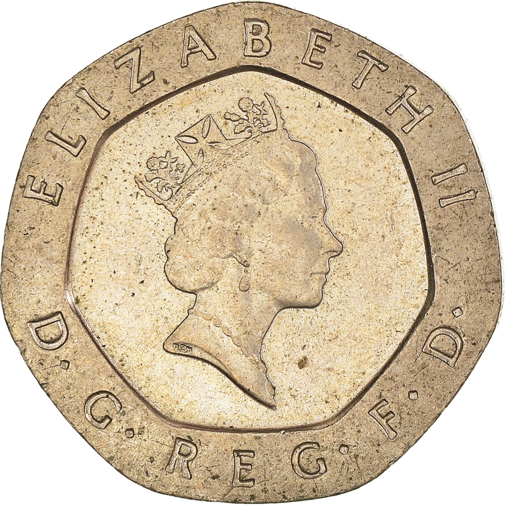 Moneda, Gran Bretaña, 20 Pence, 1989