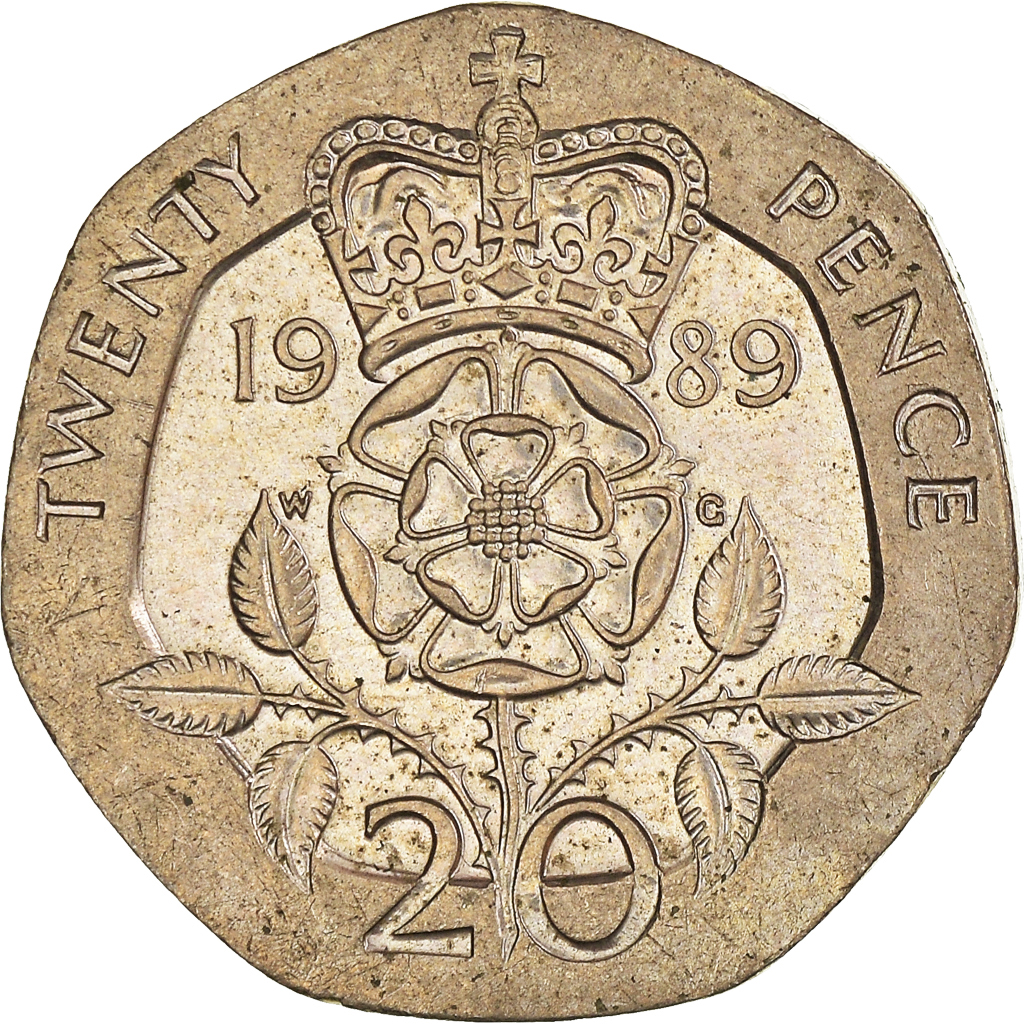 Moneda, Gran Bretaña, 20 Pence, 1989