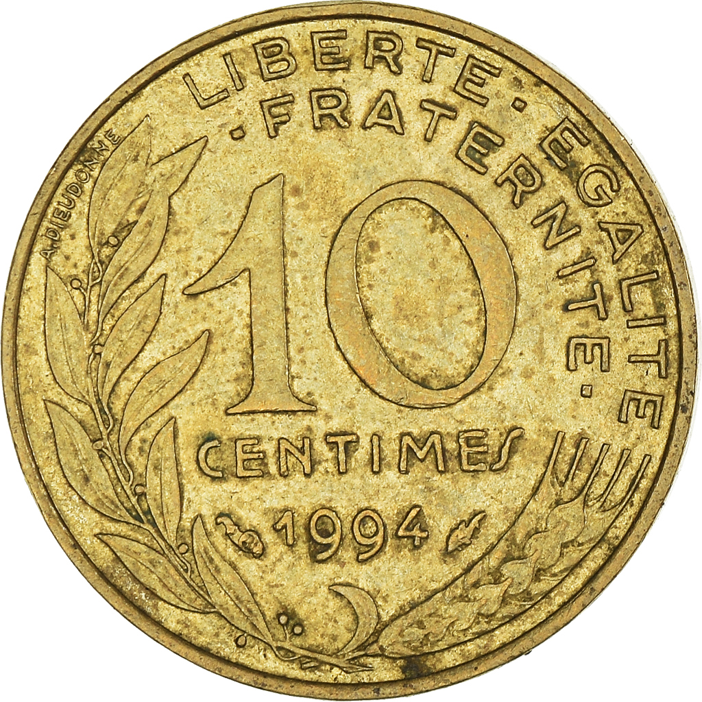 Moneda, Francia, 10 Centimes, 1994