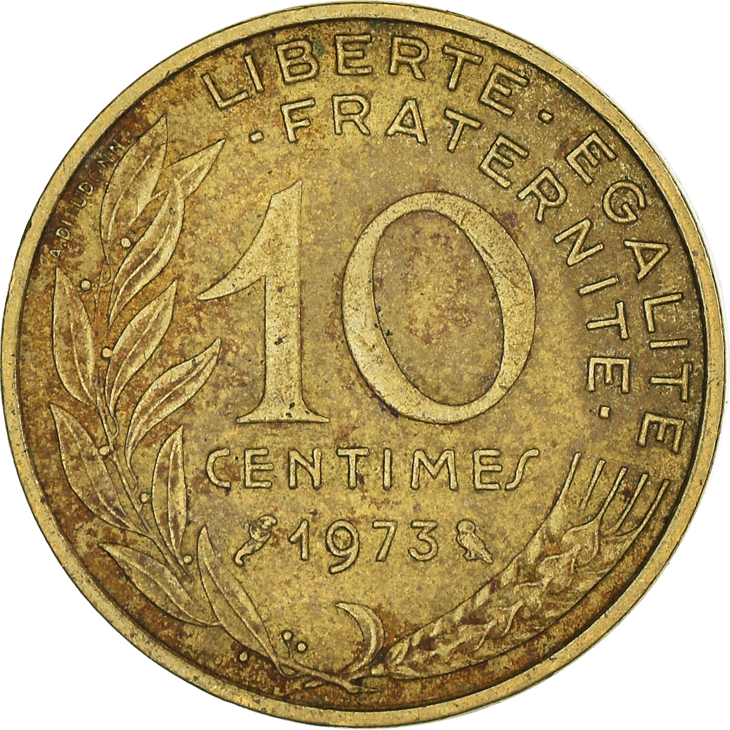 Moneda, Francia, 10 Centimes, 1973