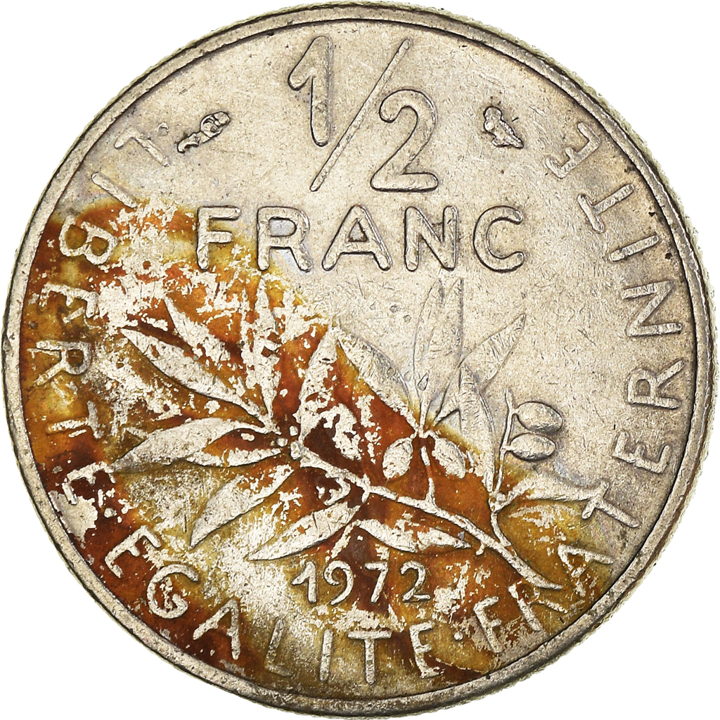 Moneda, Francia, 1/2 Franc, 1972