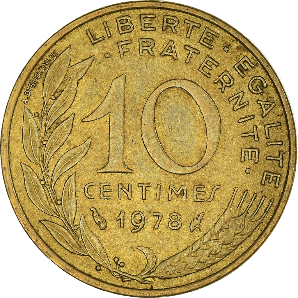 Moneda, Francia, 10 Centimes, 1978