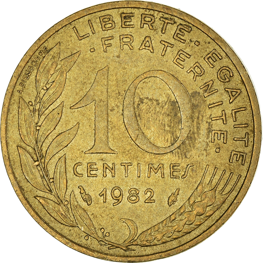 Moneda, Francia, 10 Centimes, 1982