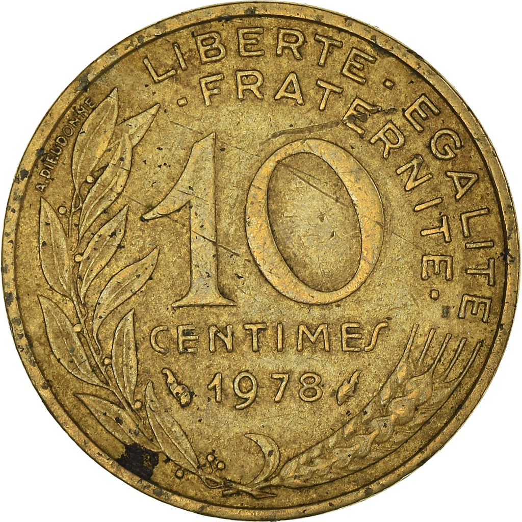 Moneda, Francia, 10 Centimes, 1978