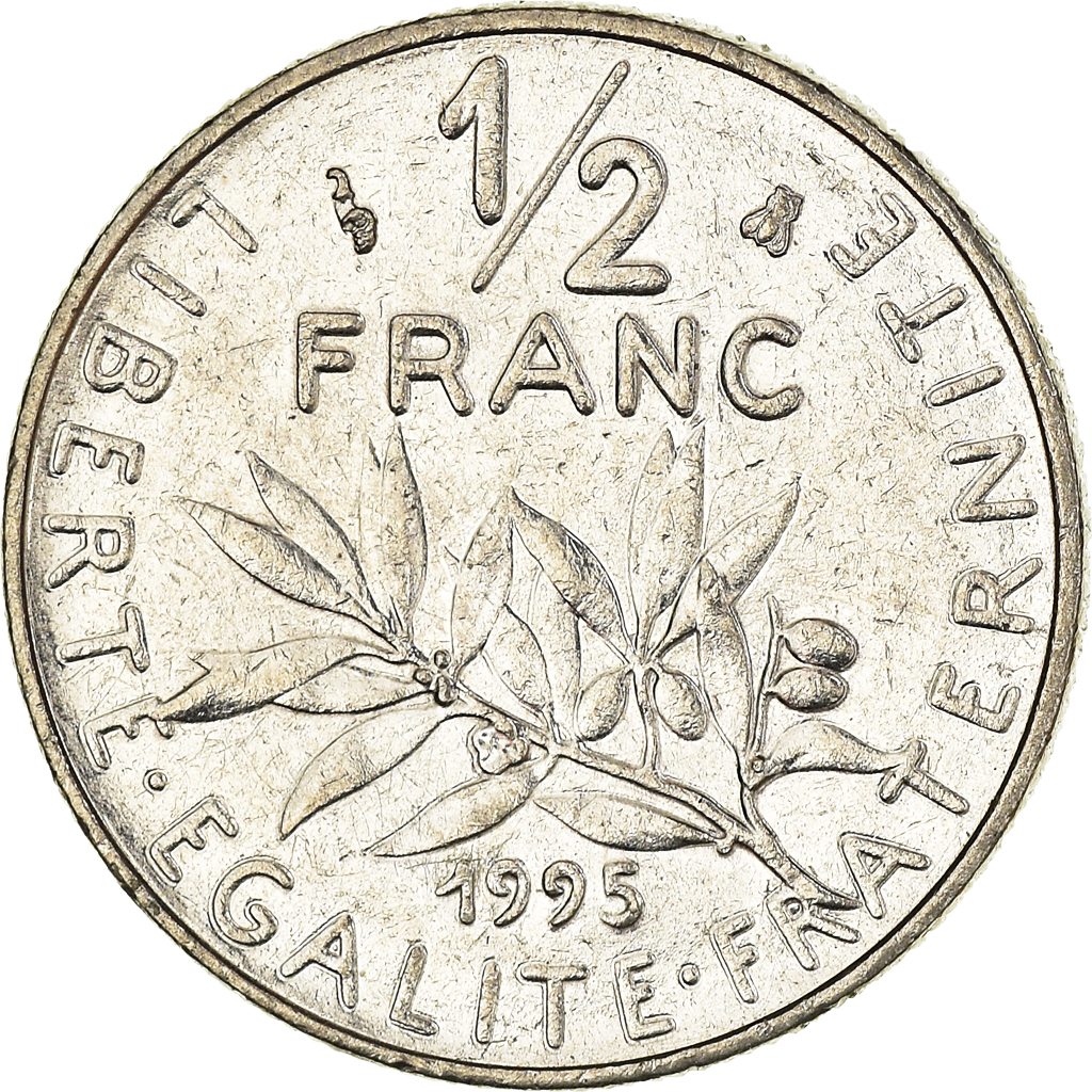 Moneda, Francia, 1/2 Franc, 1995
