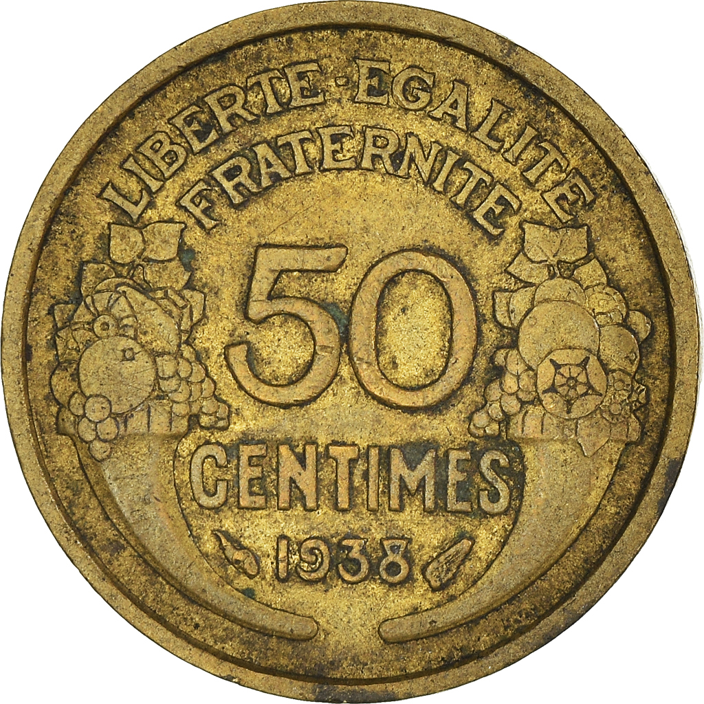 Moneda, Francia, 50 Centimes, 1938