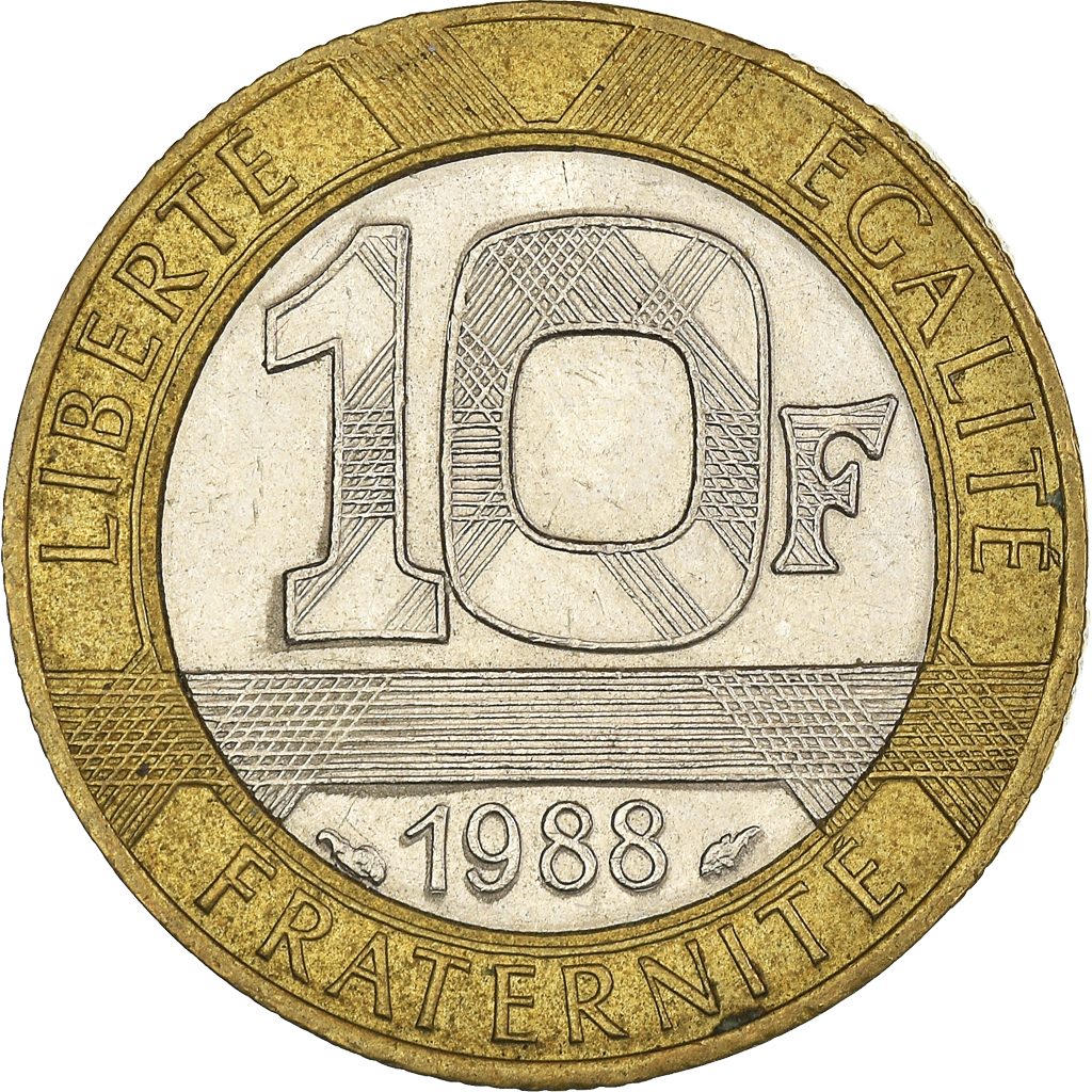 Moneda, Francia, 10 Francs, 1988
