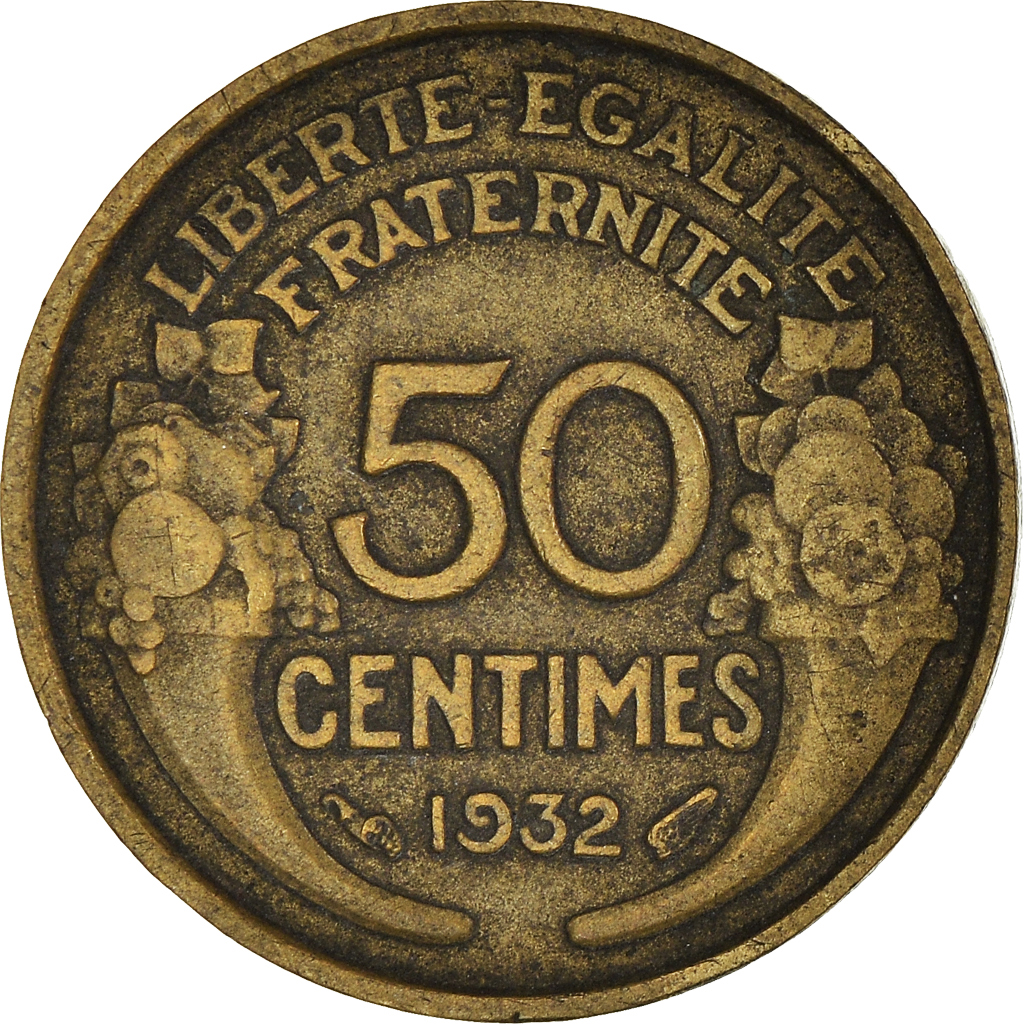 Moneda, Francia, 50 Centimes, 1932