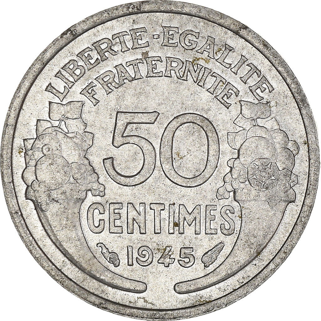 Moneda, Francia, 50 Centimes, 1945